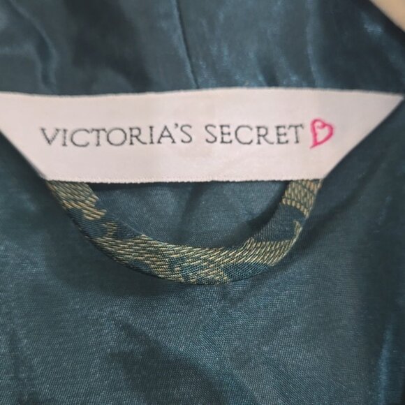 Victoria's Secret Y2K Vintage Emerald Green/Gold Long Robe Luxurious, size M/L - Picture 7 of 9